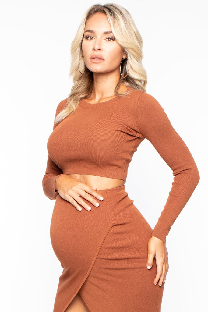 Maternity Esme Sweater Matching Set - Rust - BUMP BIDDY
