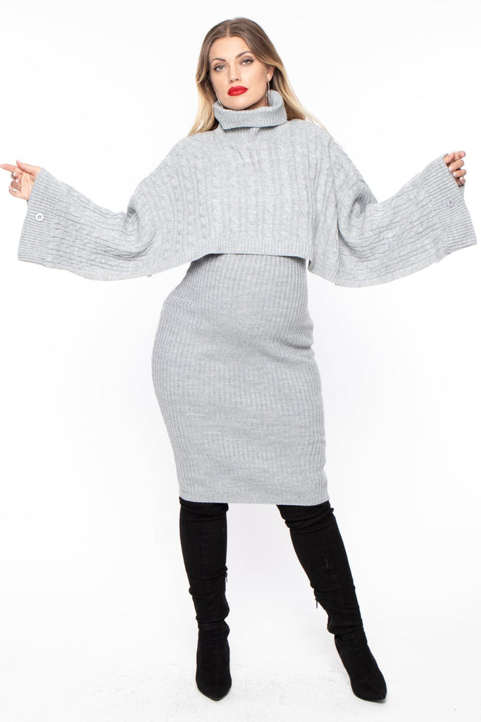 Maternity Jaila Sweater Matching Set - Heather Grey - BUMP BIDDY