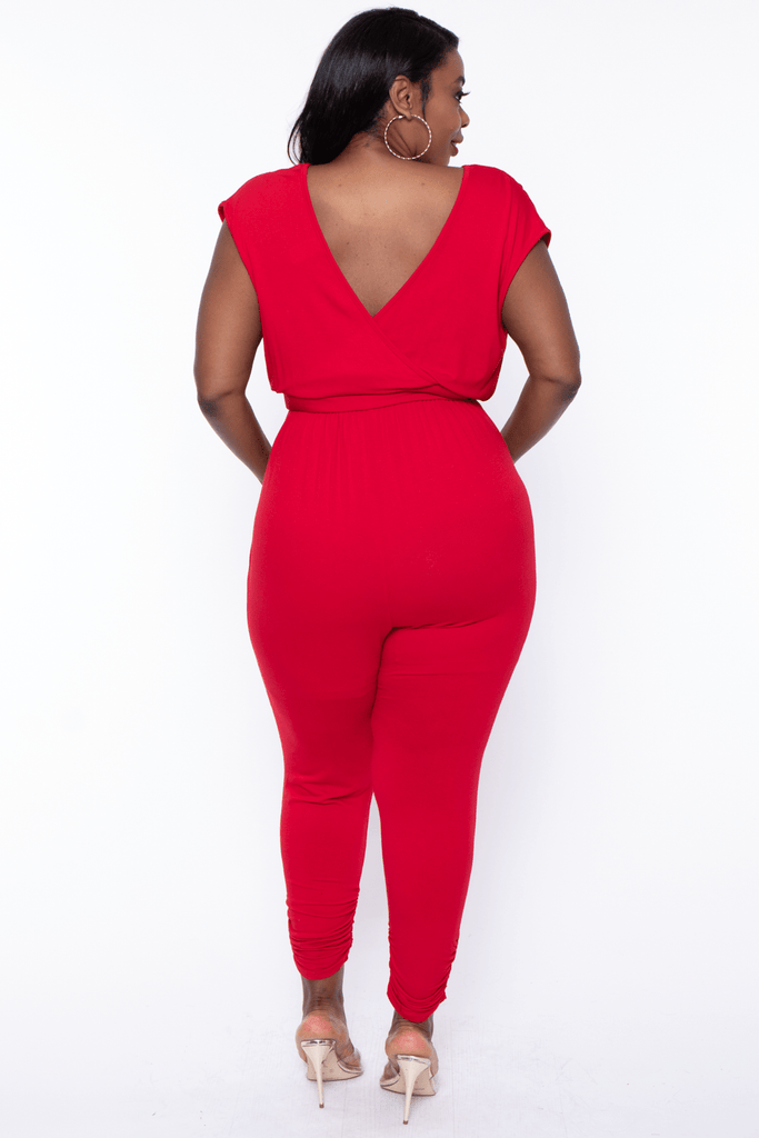 Maternity Plus Rosewood Jumpsuit - Red - BUMP BIDDY