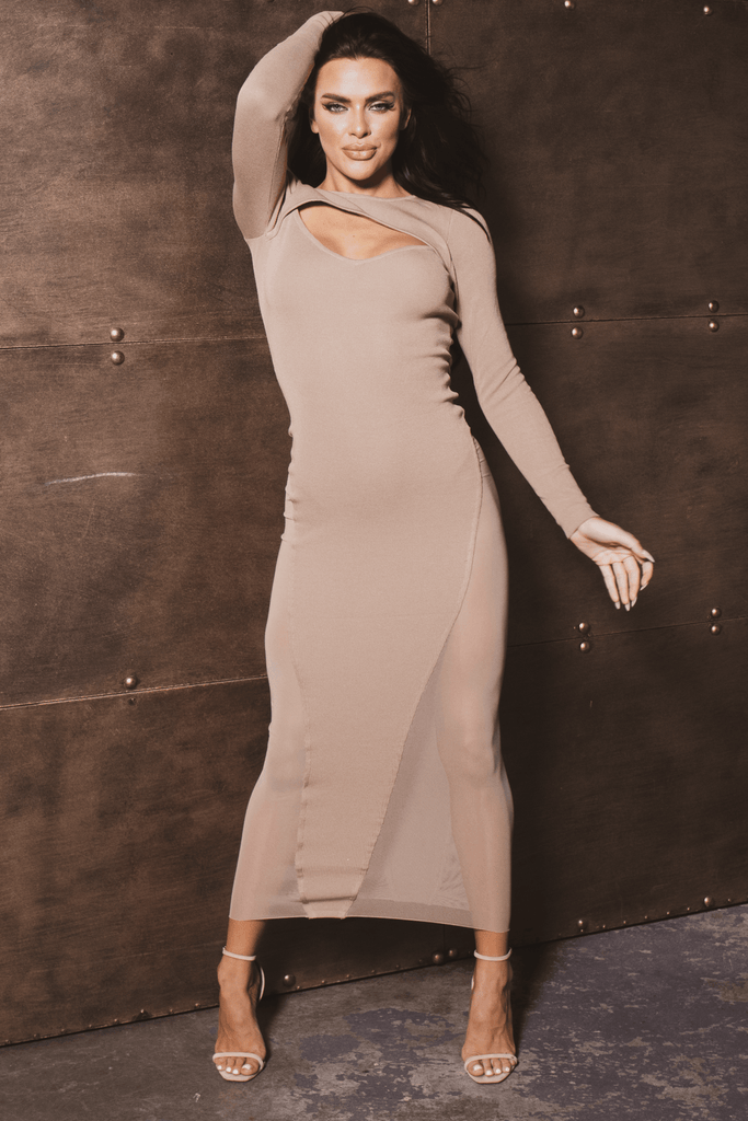 Hera Dresses Biddy Babe - Dessy Curve-Hugging Dress - Tan