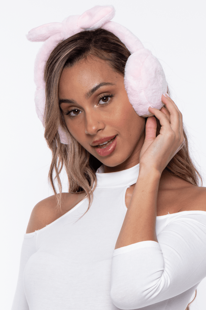 Illuma Fashion Accessories ONE SIZE / Pink Bow Faux Fur Ear Muffs- Pink