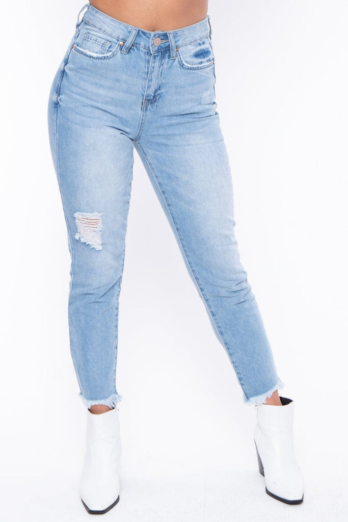 Frankie Ankle High Rise Skinnies- Light Wash - BUMP BIDDY