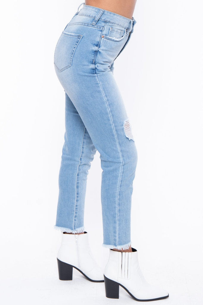 Frankie Ankle High Rise Skinnies- Light Wash - BUMP BIDDY