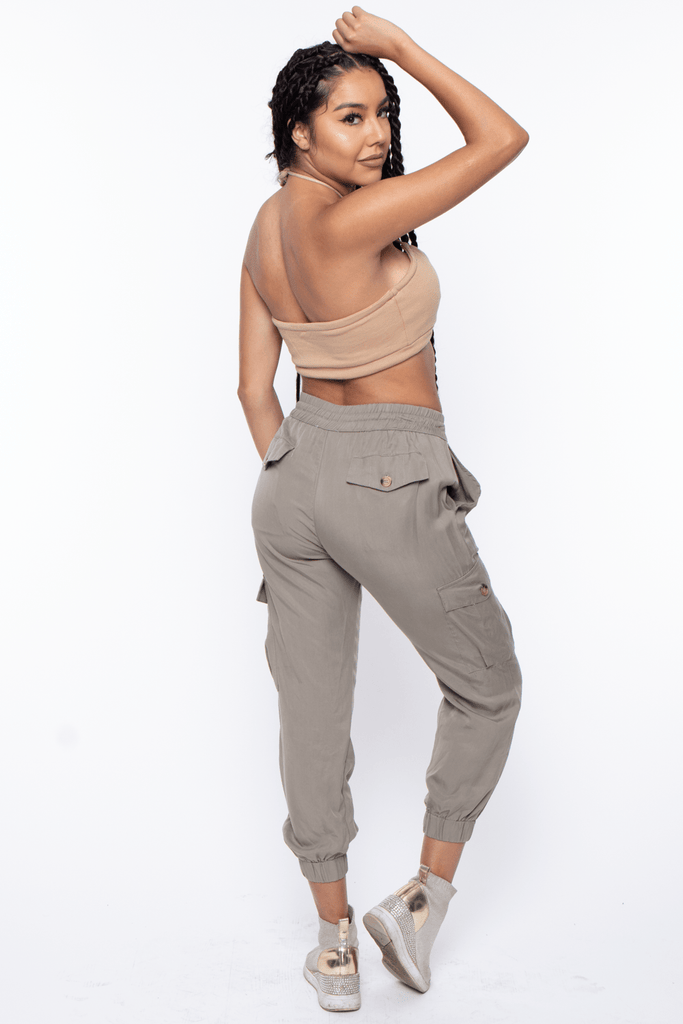 Hey Babe TOPS Giselle Knit Halter Top- Tan