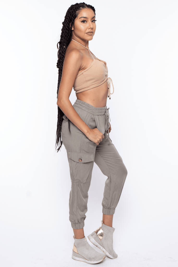 Hey Babe TOPS Giselle Knit Halter Top- Tan