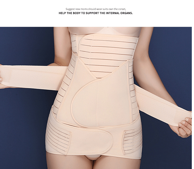 Shantou Liduo Comfort & Support Maternity 3 in 1 Postpartum Belly Support Recovery Belly/Waist/Pelvis Belt Postpartum Belly Wrap Band-Nude