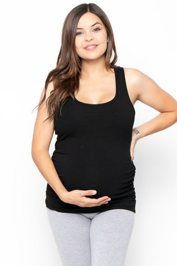 Maternity Active Racerback Tank - Black - BUMP BIDDY