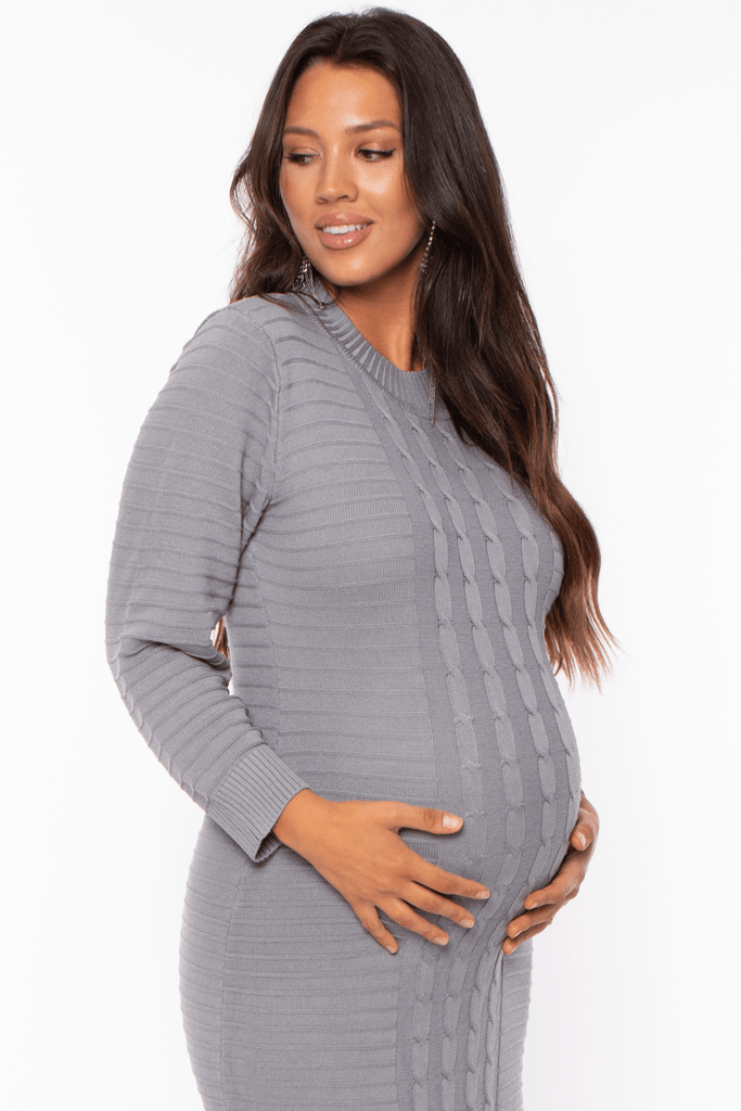 Francis Cabrel Dresses Maternity Bea Sweater Dress - Grey
