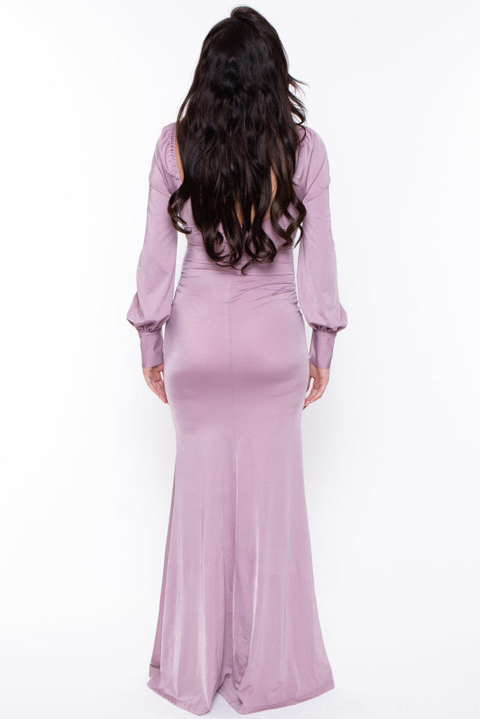 Ricarica Dresses Maternity Betsy Long Sleeve Gown - Lavender