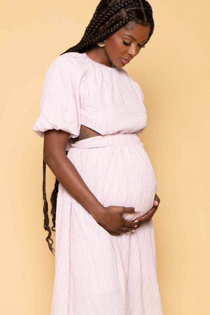 HYFVE Dresses Maternity Dulce  Smocking Midi Dress - Mauve