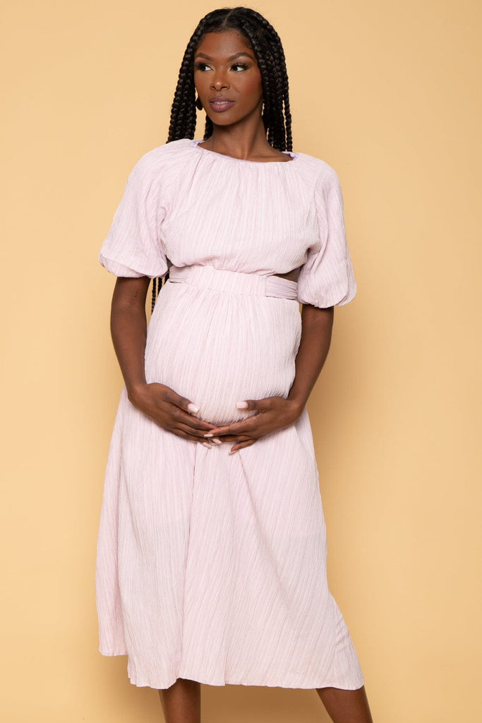 HYFVE Dresses Maternity Dulce  Smocking Midi Dress - Mauve