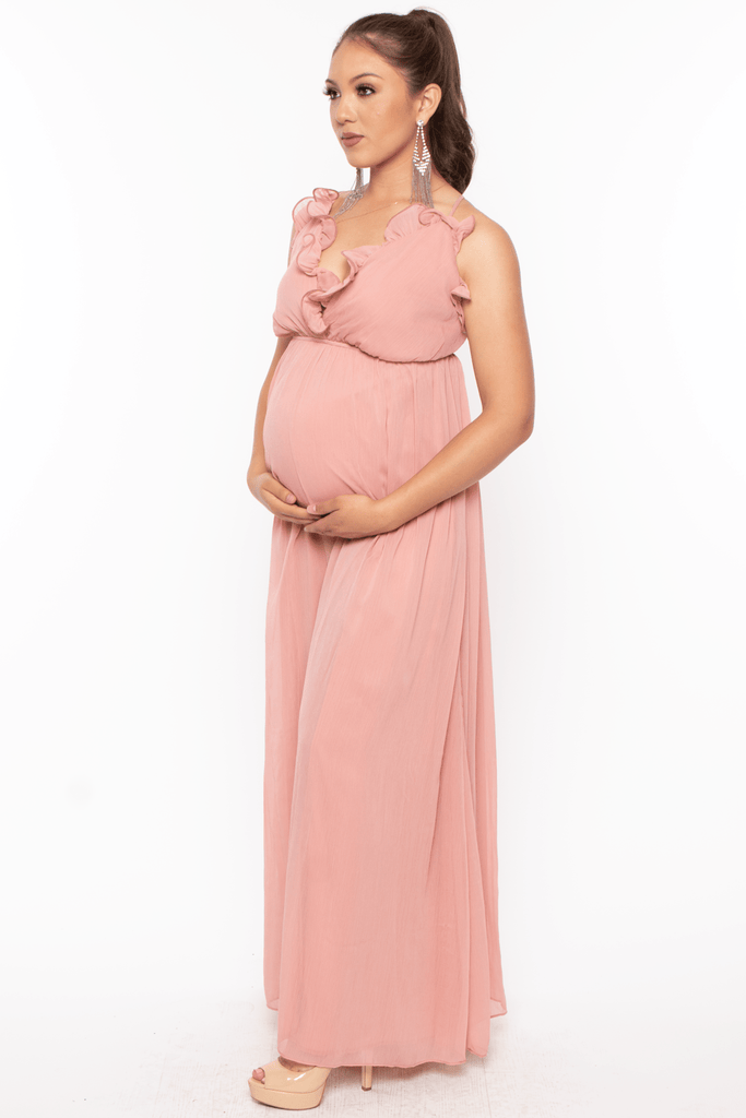 Symphony Dresses Maternity Eloise Ruffle Dress - Mauve