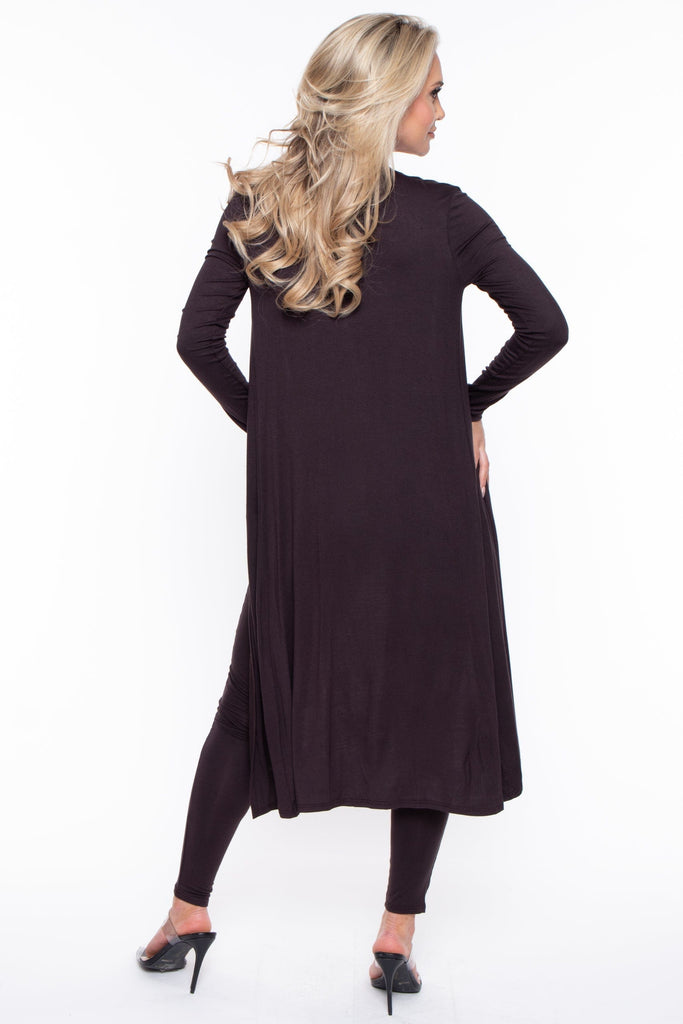 Miss California Jumpsuits & Rompers Maternity Emberly Jumpsuit And Cardigan Set - Brown