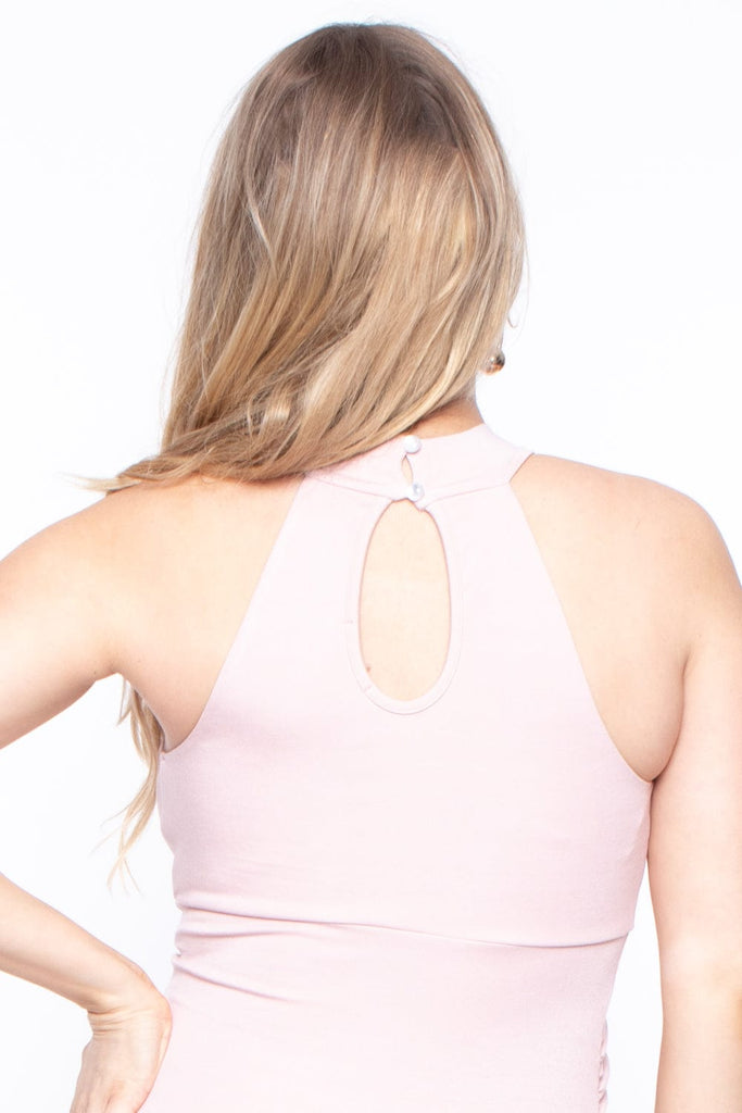 Maternity Kailyn Mesh Inset Dress - Dusty Rose - BUMP BIDDY