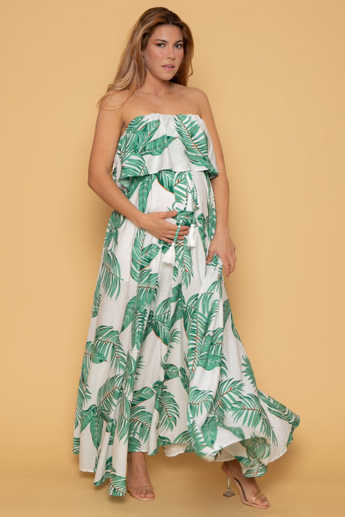 Bight Fashion Dresses Maternity Kylia Off The Shoulder Maxi Dress - Ivory