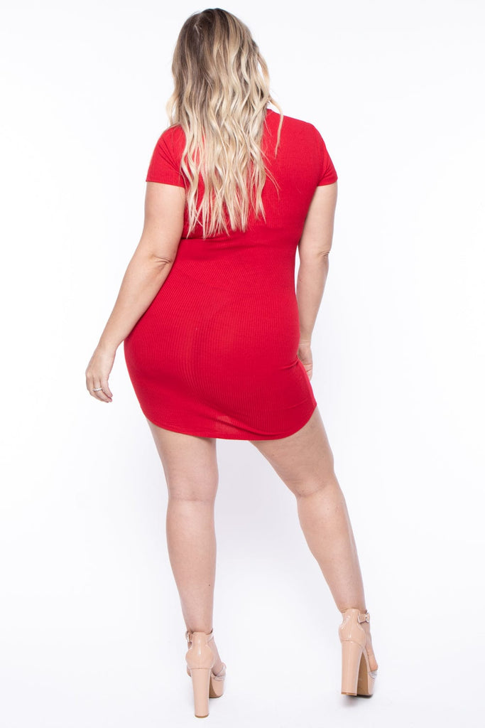 Maternity Mercedes Short Sleeve Mini -Red - BUMP BIDDY