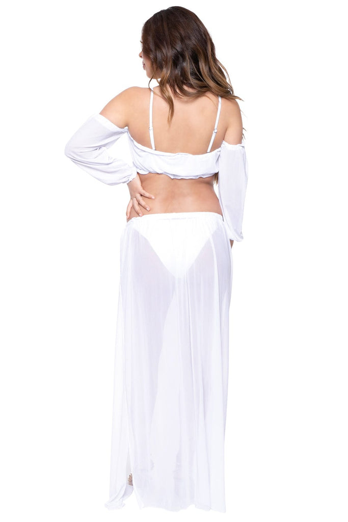 Color 5 Swimwear Maternity Mesh Swimsuit Cover Up - White