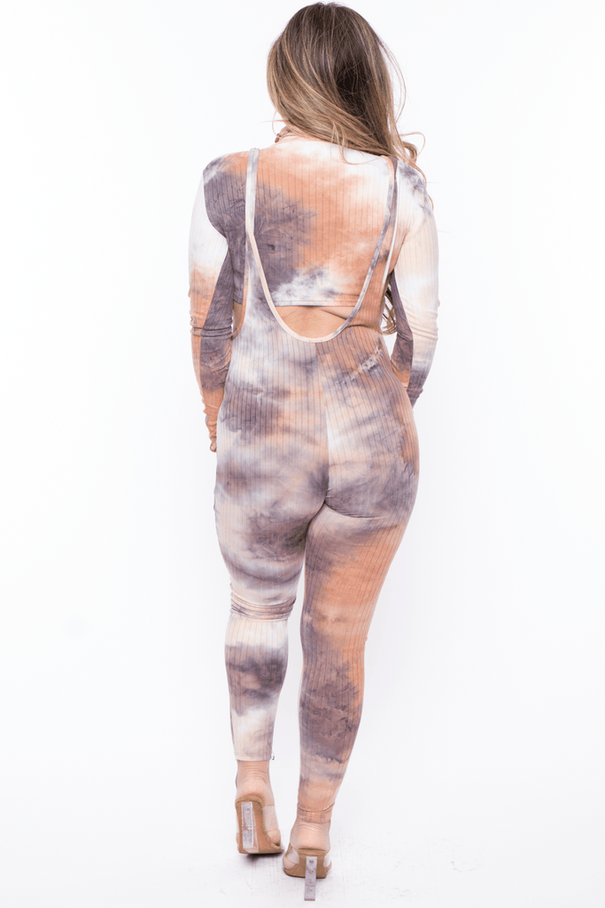 Belita Jumpsuits & Rompers Maternity Milan Low U neck 2 piece Set - Tan Tie Dye