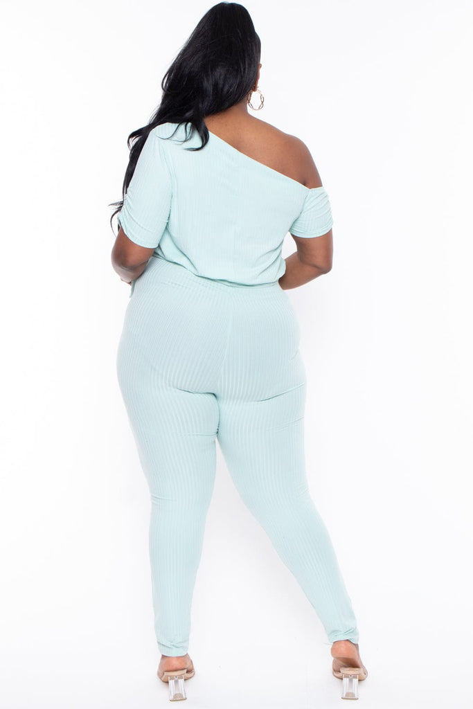 Find Me Plus Jumpsuits & Rompers Maternity Plus Naima Belted Jumpsuit - Mint