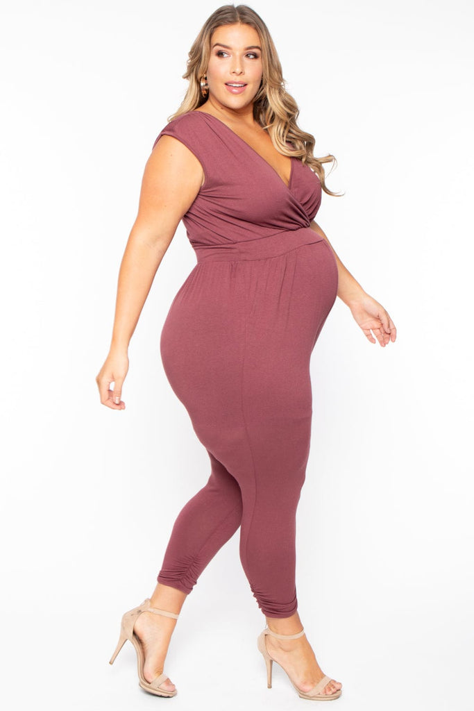 Maternity Plus Rosewood Jumpsuit - Mauve - BUMP BIDDY