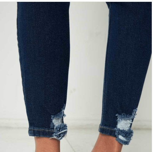 KanCan Bottoms Maternity Premium Amber Overbelly Distressed Jean - Medium Wash