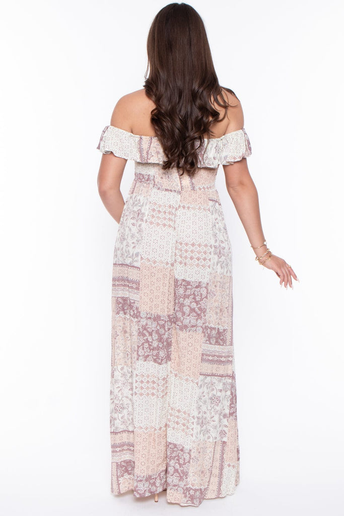 Promesa Dresses Maternity Stephanie Off The Shoulder Maxi Dress - Blush