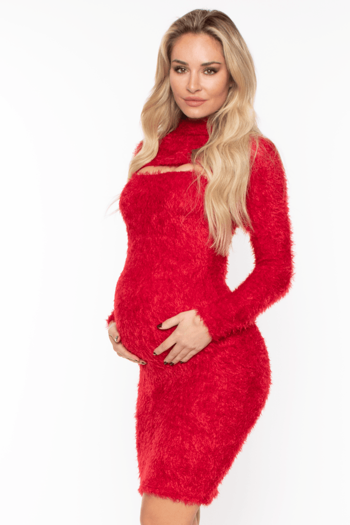 Gibiu Dresses Maternity Zara Fuzzy Dress Set - Red