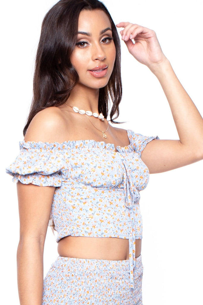 Not Your Baby Blue Floral Two Piece Set - BUMP BIDDY